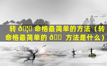 转 🦉 命格最简单的方法（转命格最简单的 🐠 方法是什么）